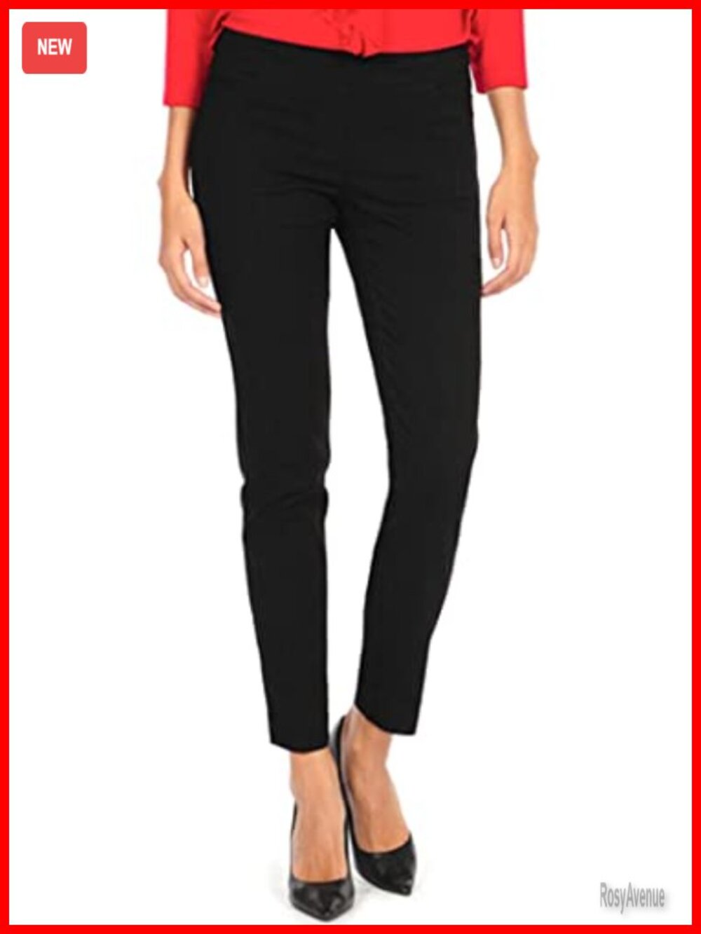 Pull-On Straight Leg Pants Tummy Control Stretch Work Golf